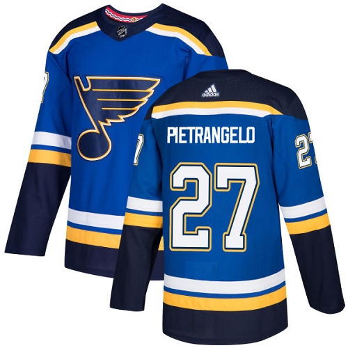 Adidas St.Louis Blues 27 Alex Pietrangelo Blue Home Authentic Stitched Youth NHL Jersey